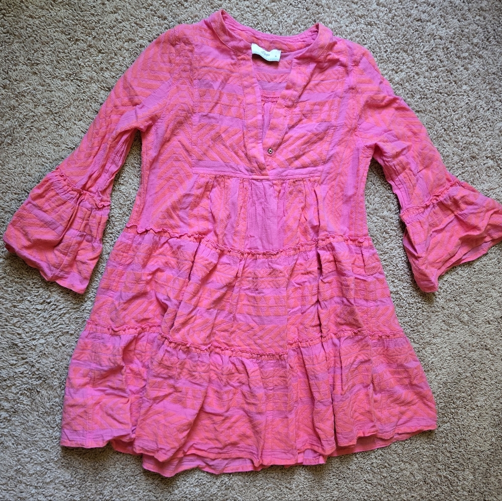 Devotion Twins Vibrant Pink Textured Dress